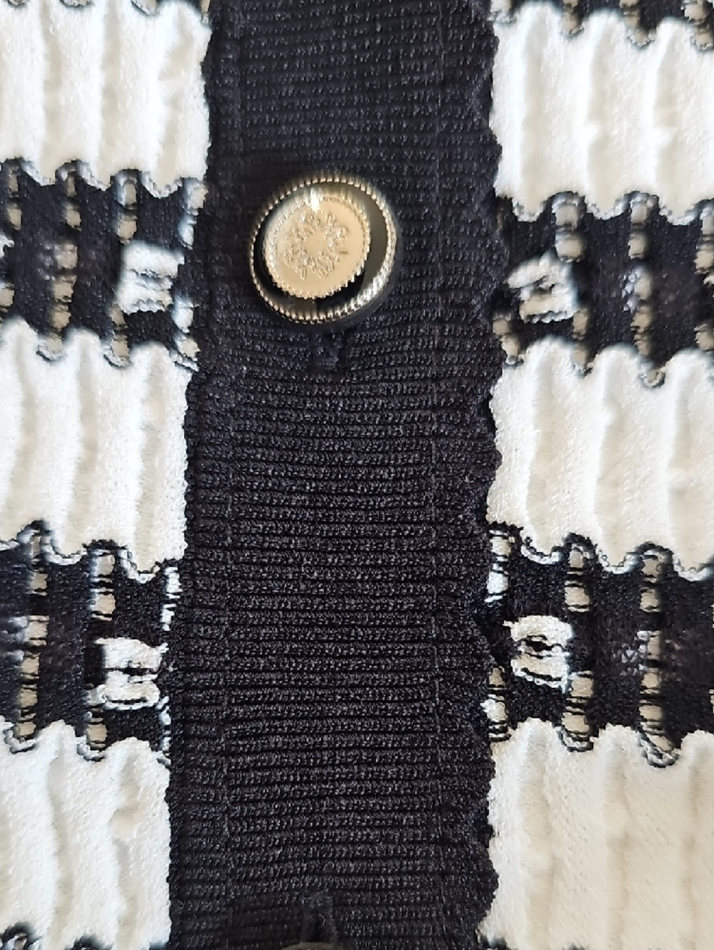 White House Black Market Black and White Striped Knit Top Set - Picture 3 of 5